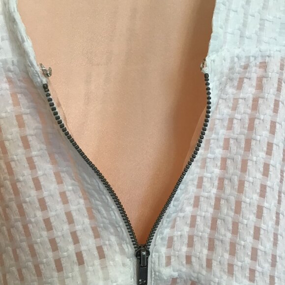 Maeve Basket Weave Peplum Pleated Sleeveless Halter Top  Size 4 - Picture 9 of 12